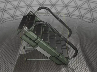 Sci-Fi Stairs - 5 - Green Version Low-poly 3D model