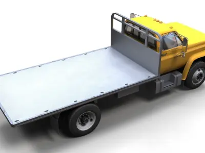 Industrial flatbed Low-poly 3D model