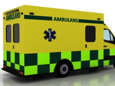 Mercedes Benz Sprinter 2015 Truck Sweden Ambulance 3D model