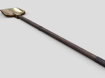 Shovel - Gold Low-poly 3D model