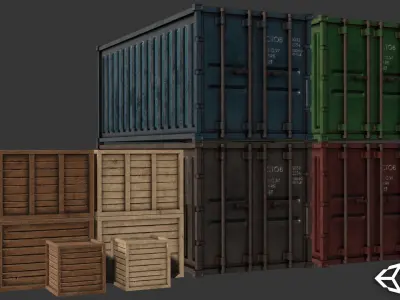 Industrial Cargo Pack Low-poly 3D model purchase