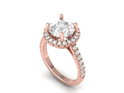 Art Deco Engagement  Ring 3D print model