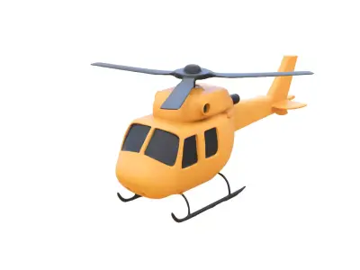 Cartoon Helicopter v001 3D model