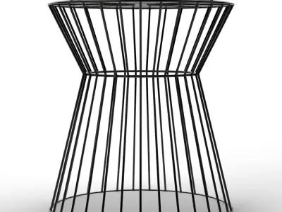 Adele Iron Wire Stool - Industrial Minimalist Counter Stool Low-poly 3D model