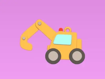 Tractor Keychain 3D print model