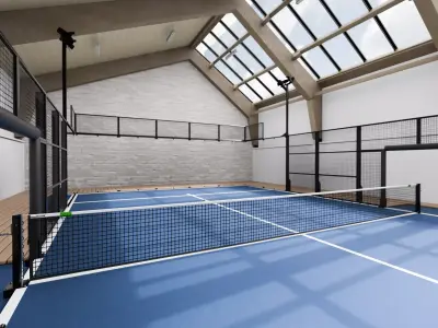 Indoor Padel Court Low-poly 3D model