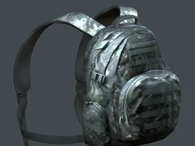 Backpack Camping Generic military human bag storqge baggage Low-poly 3D model 11