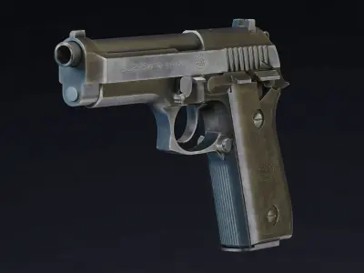 Taurus PT92 Low Poly Realistic V2 Low-poly 3D model