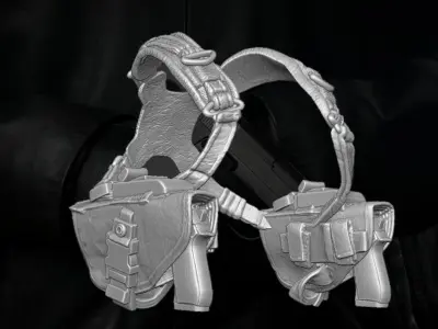 Harness Dual Holster Kit 3D printable file for Action Figures 3D print model