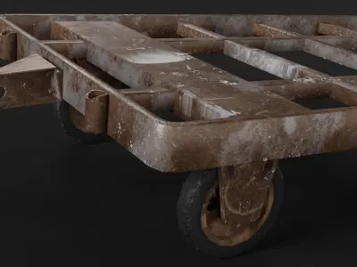Industrial Cart Low-poly 3D model