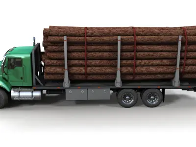 Kenworth t440 log truck 3D model