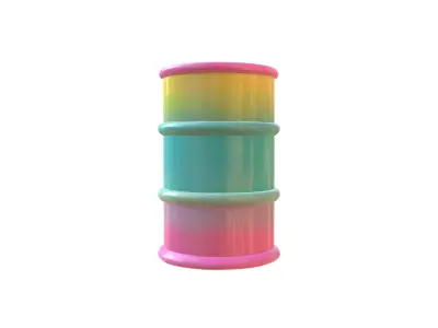 Simple gradient color bright bucket Low-poly 3D model