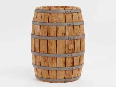 TNT Barrel - Realistic Wooden Explosive Prop Low-poly 3D model
