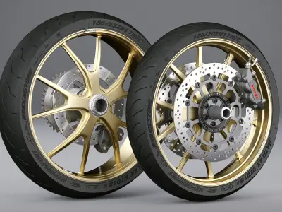 Motorcycle Wheels 3D model purchase