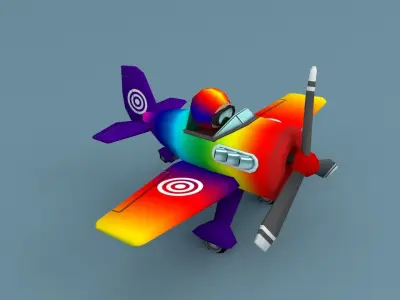 Aircraft Cartoon Low-Poly Low-poly 3D model