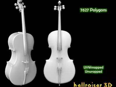 Cello Violin Low-poly 3D model