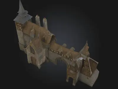 Castle Gatehouse  Guardian of the Fortress 3D model