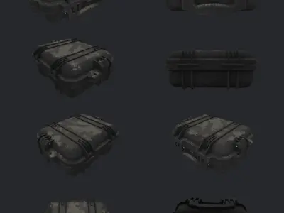 Small military case for Gun VR AR low-poly 3D model low-poly Low-poly 3D model