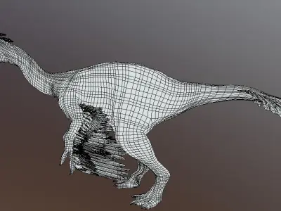 Gigantoraptor dinosaur Low-poly 3D model