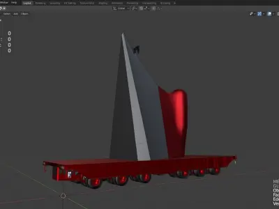 trailer hull ship 3D model