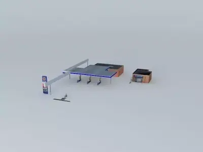 Fuel%26Retail station Brivibas Cesu Latvia Riga Brivibas stre... Free 3D model