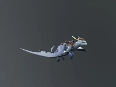 Baby Dragon Train Low-poly 3D model