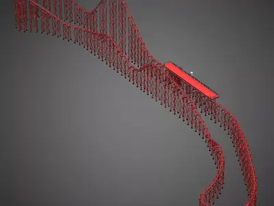Roller Coaster Track 3D model buy