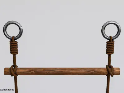 Medieval Rope Ladder Low-poly 3D model