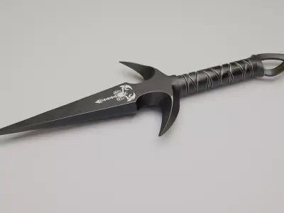 Combat knife with scorpion Texture 3D model
