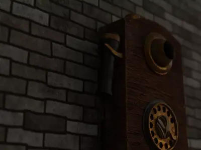 Antique Telephone low poly Low-poly 3D model