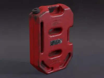 Old Plastic Jerry Can 10L   Low-poly 3D model Low-poly 3D model