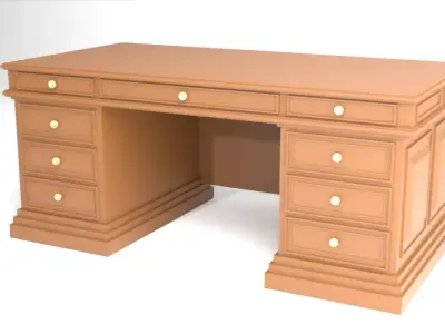antique desk 3D model 3D model