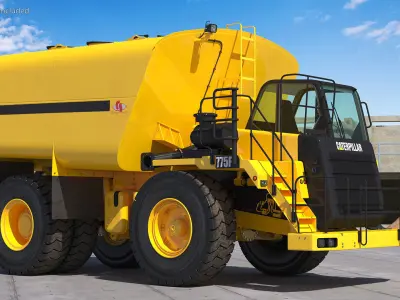 Water Truck CAT 775 Rigged 3D model