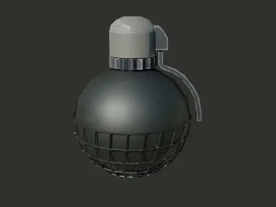 complect of  three grenades low-poly PBR game ready Low-poly 3D model