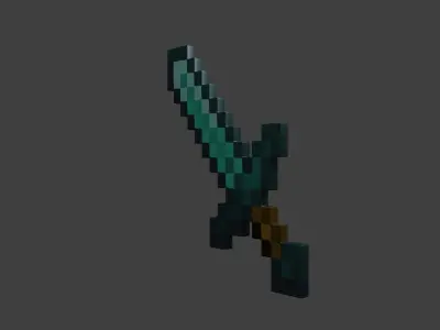 Minecraft Diamond Sword Model Low-poly 3D model