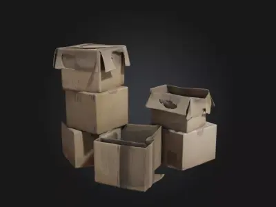 Cardboard Chaos  Cluttered Charm for Urban and Warehouse Scenes 3D model