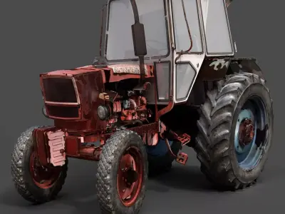 Classic Agricultural Tractor - Detailed Retro Farm Vehicle 3D model