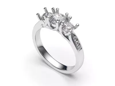 solitaire with ring sizes  8 part S64 3D print model