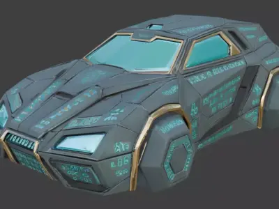 Alien Monolith Sports Coupe 3D Model Low-poly 3D model