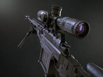 SBG Precision Rifle Low-poly 3D model