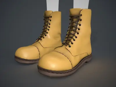 Yellow Boots Style 1 Low-poly 3D model