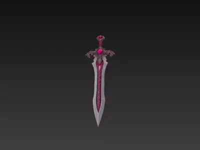 Crimson Wraith Fantasy Sword - Low Poly 3D Weapon Low-poly 3D model