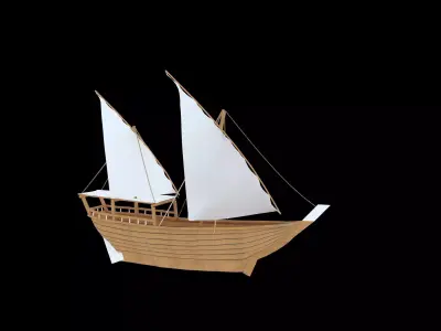 wood ship 3D model purchase