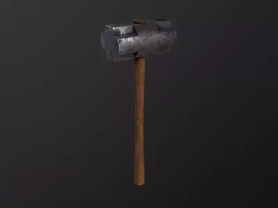 Old Sledgehammer 3D Model Low-poly 3D model