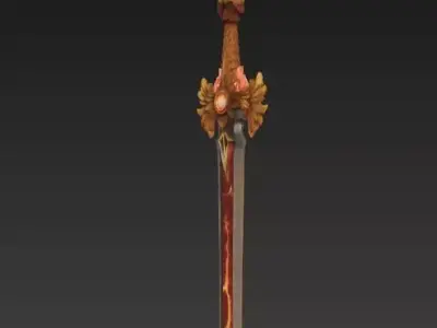 Phoenix Rising Magma Blade 3D Model Low-poly 3D model