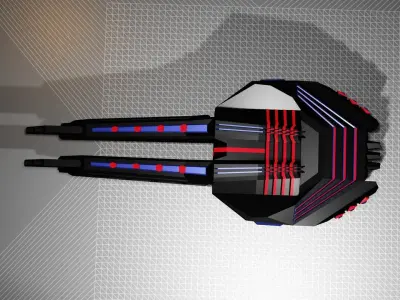 Super turret  Low-poly 3D model