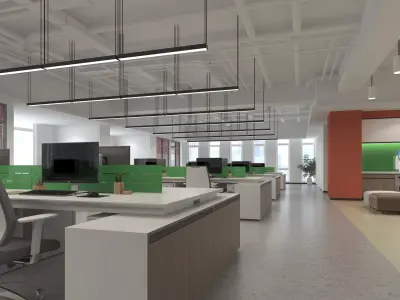 Office interior design 3D model