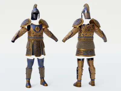 fantasy armor Low-poly 3D model