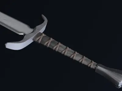 Game ready medieval sword Free low-poly 3D model