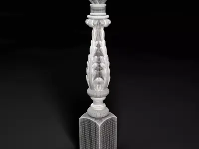 Twisted Decorative Stair Baluster 3D model